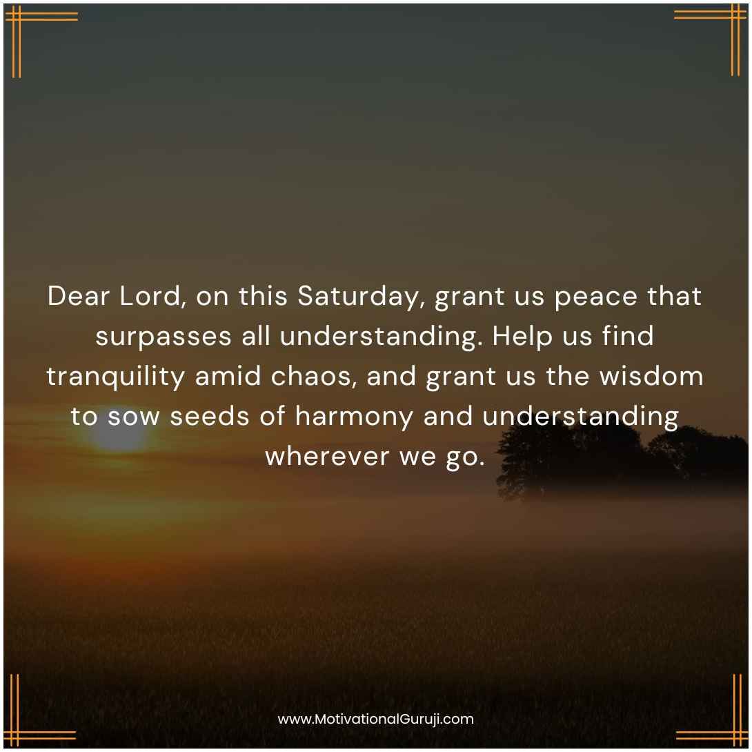 Saturday Prayers