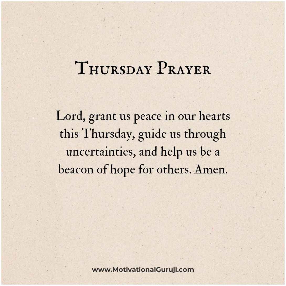 Thursday Prayer